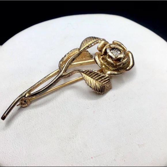 🌺RARE Vintage Gold & Genuine Diamond Brooch - Picture 15 of 16
